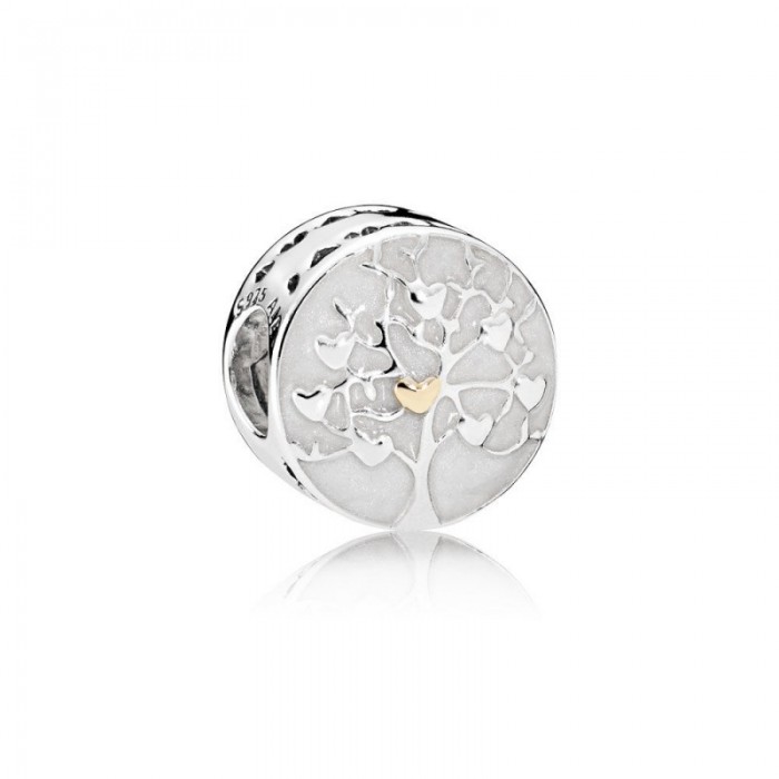 Pandora Charm Tree Hearts Silver Enamel Jewelry