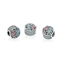 Pandora Charm Tropical Flamingo Light Green Crystals Multi Colored CZ Jewelry Pandora Charm Tropical Flamingo Light Green Crystals Multi Colored CZ Jewelry