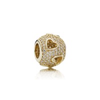 Pandora Charm Tumbling Hearts Clear CZ 14K Gold Jewelry Pandora Charm Tumbling Hearts Clear CZ 14K Gold Jewelry