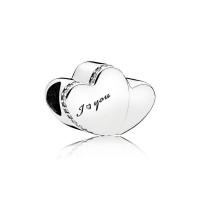 Pandora Charm Two Hearts PA Clear CZ Jewelry Pandora Charm Two Hearts PA Clear CZ Jewelry