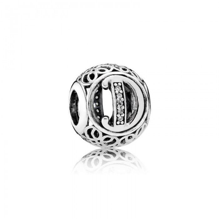Pandora Charm Vintage D Clear CZ Jewelry