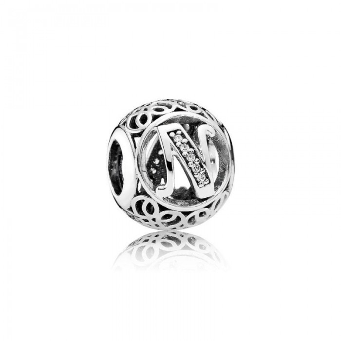 Pandora Charm Vintage N Clear CZ Jewelry