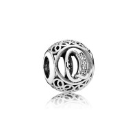 Pandora Charm Vintage Q Clear CZ Jewelry Pandora Charm Vintage Q Clear CZ Jewelry