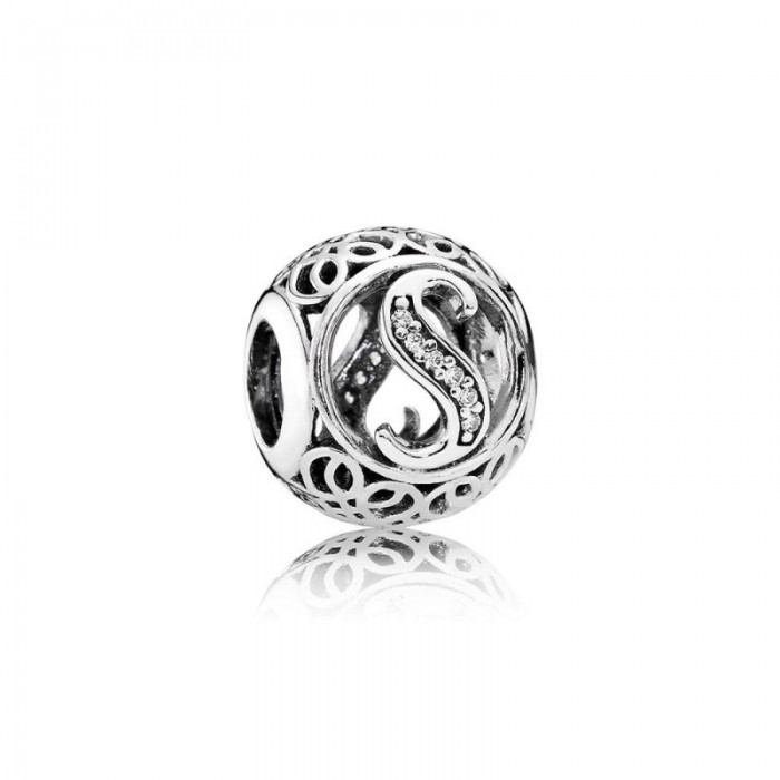 Pandora Charm Vintage S Clear CZ Jewelry