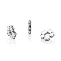 Pandora Charm Wildflower Meadow Spacer Lilac Crystals Jewelry Pandora Charm Wildflower Meadow Spacer Lilac Crystals Jewelry