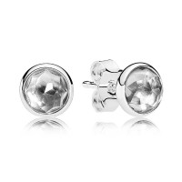 Pandora Earring April Birthstone Rock Crystal Droplet 925 Silver Jewelry Pandora Earring April Birthstone Rock Crystal Droplet 925 Silver Jewelry