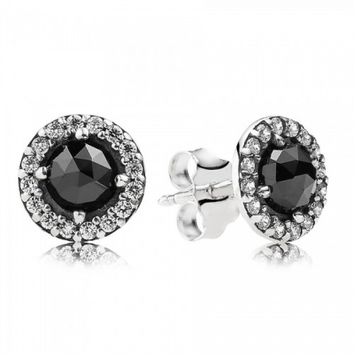 Pandora Earring Black Spinel Stud Jewelry