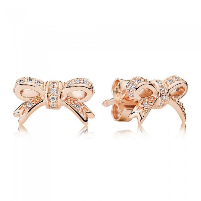 Pandora Earring Bow Bows Stud Rose Jewelry