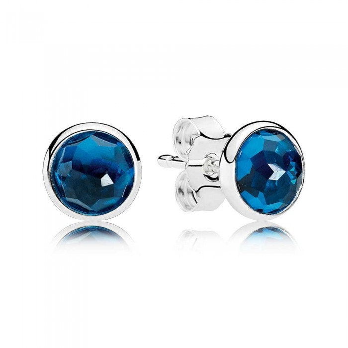 Pandora Earring December Birthstone Blue Crystal Droplet Jewelry