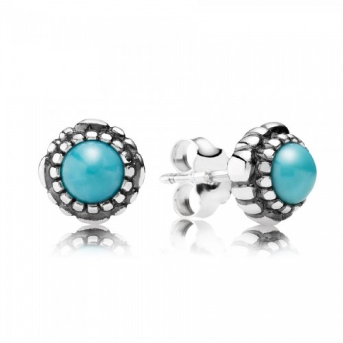 Pandora Earring December Birthstone Turquoise Birthstone Stud Jewelry