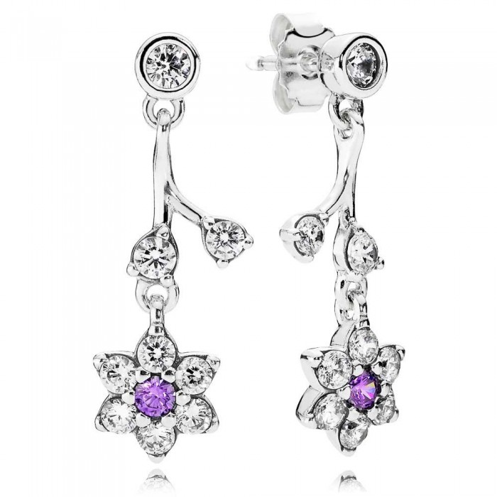 Pandora Earring Forget Me Not Drop Floral Jewelry