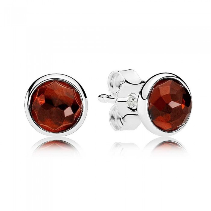 Pandora Earring January Birthstone Garnet Droplet Jewelry
