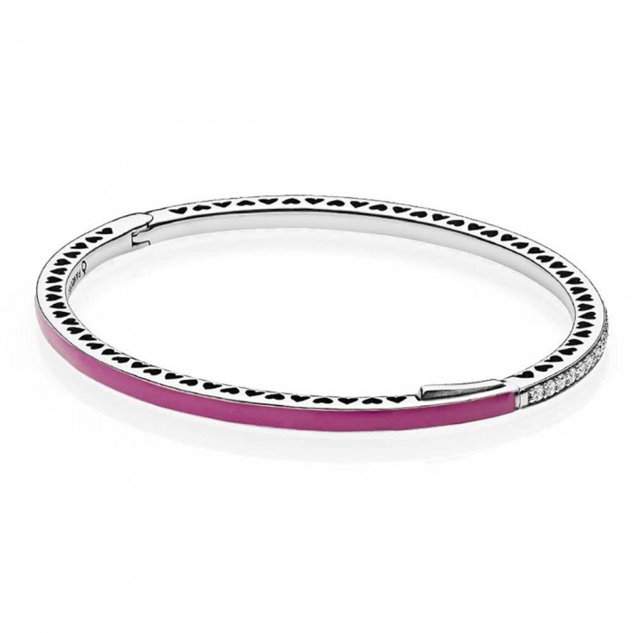 Pandora Bracelet Cerise Radiant Hearts Of Love Bangle Jewelry