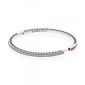 Pandora Bracelet Cerise Radiant Hearts Of Love Bangle Jewelry