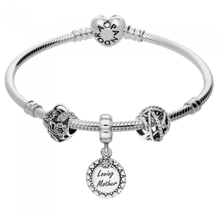 Pandora Bracelet Loving Mother Family Complete Jewelry