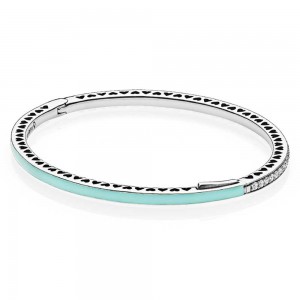 Pandora Bracelet Mint Radiant Hearts Of Love Bangle Jewelry
