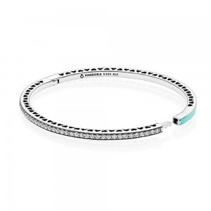 Pandora Bracelet Mint Radiant Hearts Of Love Bangle Jewelry
