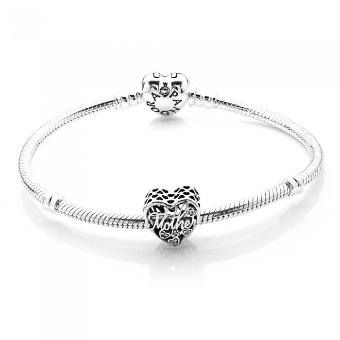 Pandora Bracelet Mother And Son Bond Love Complete Clear CZ Jewelry