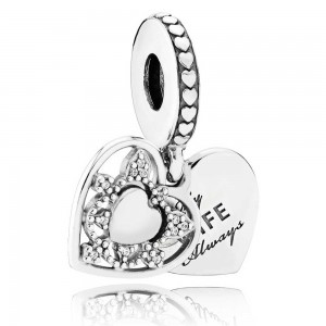 Pandora Bracelet My Wife Always Love Complete Cubic Zirconia Silver Jewelry