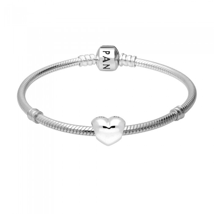 Pandora Bracelet Silver Love Heart Complete Jewelry