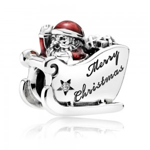 Pandora Bracelet Sleighing Santa Christmas Complete Jewelry