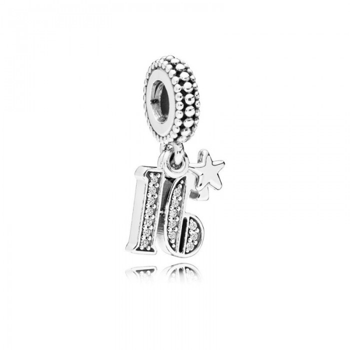 Pandora Charm 16 Years Love Dangle Clear CZ Jewelry