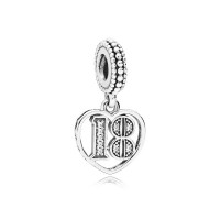 Pandora Charm 18 Years Love Dangle Clear CZ Jewelry Pandora Charm 18 Years Love Dangle Clear CZ Jewelry