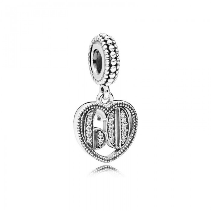 Pandora Charm 60 Years Love Dangle Clear CZ Jewelry