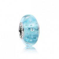 Pandora Charm Blue Effervescence Murano Glass Clear CZ Jewelry Pandora Charm Blue Effervescence Murano Glass Clear CZ Jewelry
