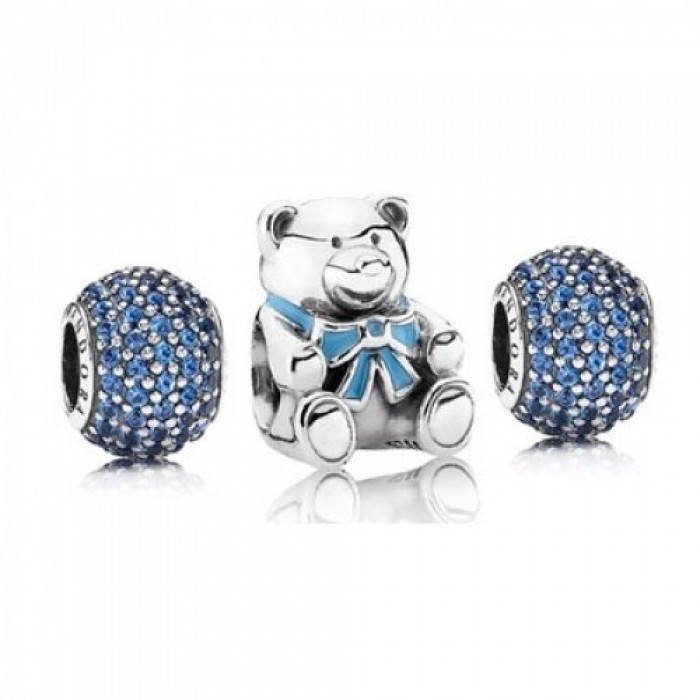 Pandora Charm Blue For A Boy Baby Pave CZ Silver Jewelry