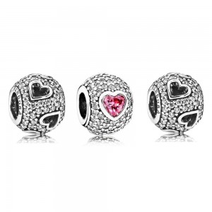 Pandora Charm Captivated By Love Cubic Zirconia Jewelry
