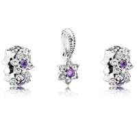 Pandora Charm Forget Me Not Floral CZ Silver Jewelry Pandora Charm Forget Me Not Floral CZ Silver Jewelry
