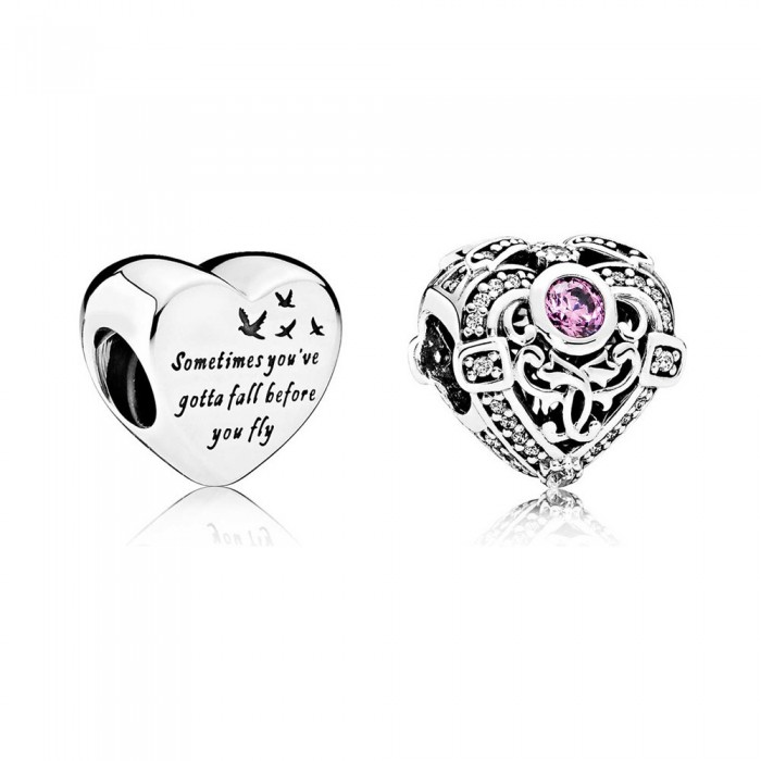Pandora Charm Hearts Of Freedom Love Pave CZ Jewelry