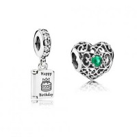 Pandora Charm May Birthday Birthstone Silver Jewelry Pandora Charm May Birthday Birthstone Silver Jewelry