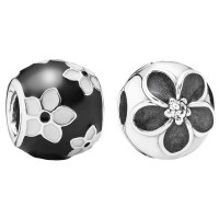Pandora Charm Monochrome Floral Jewelry Pandora Charm Monochrome Floral Jewelry