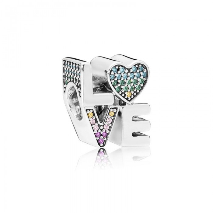 Pandora Charm Multi Color Love Multi Colored CZ Jewelry