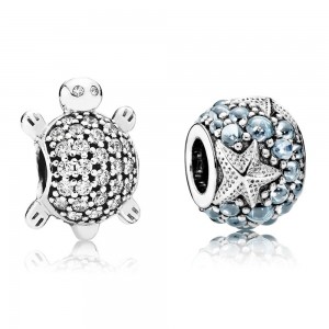 Pandora Charm Oceanic Turtle Animal Silver Jewelry