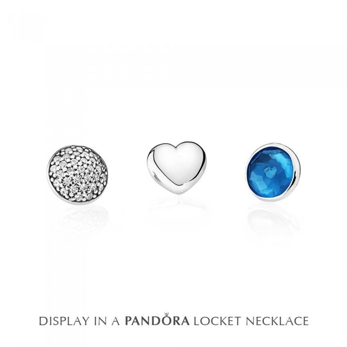 Pandora Charm Petite Memories December Blue Crystal Birthstone Locket Jewelry