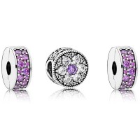Pandora Charm Purple Elegance Floral Cubic Zirconia Jewelry Pandora Charm Purple Elegance Floral Cubic Zirconia Jewelry
