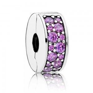 Pandora Charm Purple Elegance Floral Cubic Zirconia Jewelry