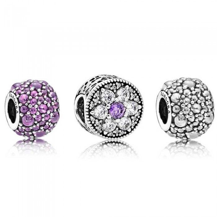 Pandora Charm Shimme Droplets Floral Cubic Zirconia Jewelry