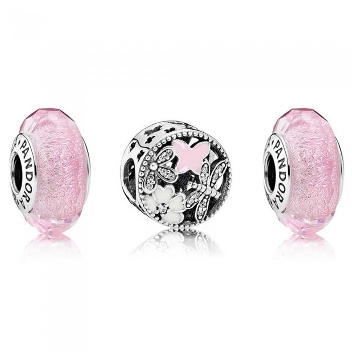 Pandora Charm Shimme Sp Floral Cubic Zirconia Jewelry