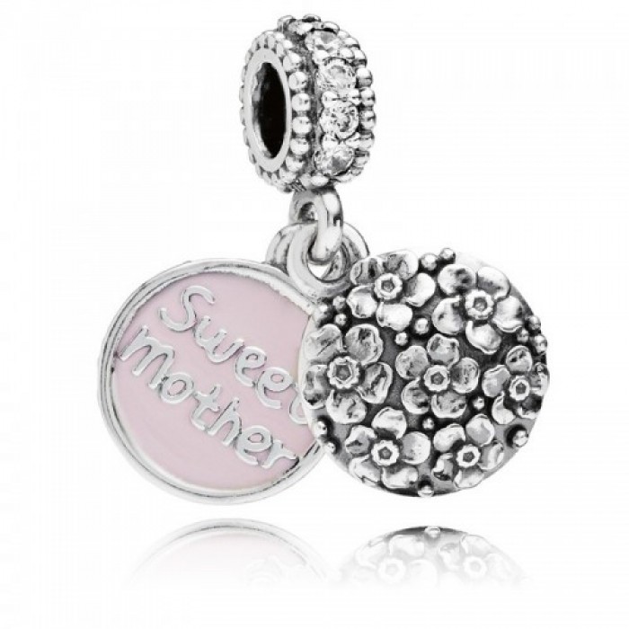 Pandora Charm Silver Sweet Mother Drop Family Jewelry
