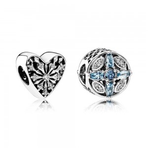 Pandora Charm Winter Moments Love Cubic Zirconia Silver Jewelry