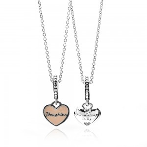 Pandora Necklace Mother And Daughter Hearts Family G894551 Jewelry