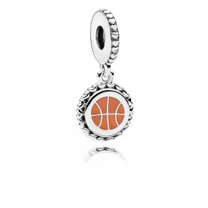 Pandora Necklace Basketball Dangle Mixed Enamel Jewelry