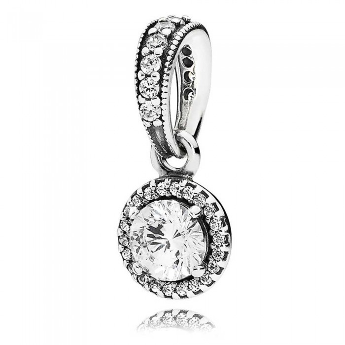 Pandora Necklace Classic Elegance Pendant Pave CZ Jewelry