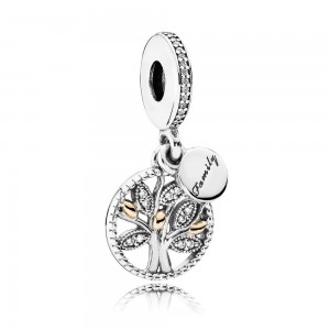 Pandora Necklace Family Tree Pendant Clear CZ Silver Jewelry