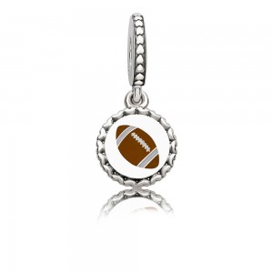 Pandora Necklace Football Dangle Mixed Enamel Jewelry