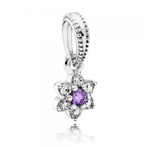 Pandora Necklace Forget Me Not Floral Pendant Pave CZ Jewelry